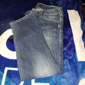Silver jean capri